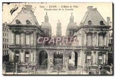 CPA Lyon Hotel de Ville Facade Place de la Comedie