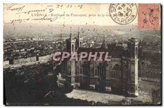 CPA Lyon Basilique de Fourviere prise de la tour Metallique