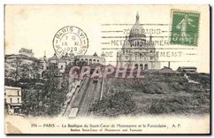 CPA Paris Basilique du Sacre Coeur de Montmartre et le Funiculaire
