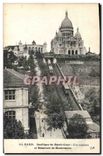CPA Paris la Basilique du Sacre Coeur de Montmartre Le Funiculaire et Reservoir de Montmartre