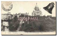 CPA Paris Basilique du Sacre Coeur de Montmartre et le Funiculaire Cloche
