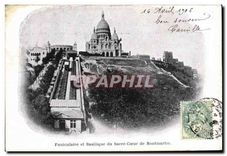 CPA Paris Le Funiculaire et basilique du Sacre Coeur de Montmartre