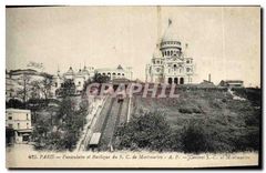 CPA Paris Funiculaire et Basilique du Sacre Coeur de Montmartre