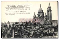 CPA Paris Funiculaire et Basilique du Sacre Coeur de Montmartre