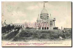 CPA Paris Basilique du Sacre Coeur Funiculaire de Montmartre