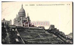 CPA Paris La Butte Montmartre et le Sacre Coeur