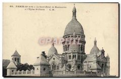 CPA Paris (18e Arr) Le Sacre Coeur de Montmartre et l'Eglise St Pierre