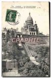 CPA Paris Le Sacre Coeur et le funiculaire de Montmartre