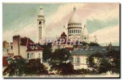 CPA Paris Montmartre le Sacre Coeur et l'eglise St Pierre 