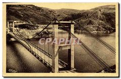 CPA Le Pont suspendu de Treboul 