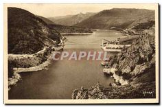 CPA Vallee de la Truyere Cantal Lac de Sarrans le pont suspendu de Treboul village actuellement imme