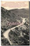 CPA L'Auvergne Pittoresque St Flour Cantal Route de St Flour a Chaudesaigues cote de Lanau 