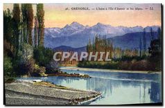 CPA Grenoble L'Isere a L'Ile d'Amour et les Alpes 