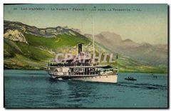 CPA Lac d'Annecy Le Vapeur France Au fond la Tournette Bateau