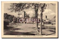 CPA Annecy Chateau des Ducs de Nemours Bateau