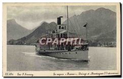 CPA Lac d'Annecy Le Vapeur France Duingt et Motnagnes d'Entervernes