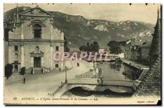 CPA Annecy L'Eglise Saint Francois et les Canaux 