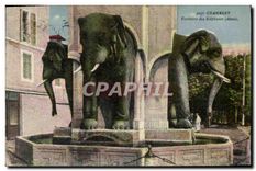 CPA Chambery Fontaine des Elephants detail 