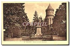 CPA Colmar Statue et jardin Bartholdi 
