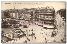 CPA Marseille le Quai du port et rue de la Republique 