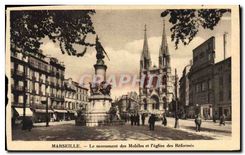 CPA Marseille le Monument des Mobiles et l'eglise des Reformes 