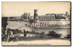 CPA Marseille Fort St Jean et la Cathedrale 