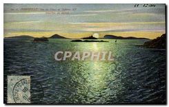 CPA Marseille Iles du Frioul et chateau d'Il coucher de Soleil 