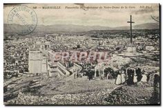 CPA Marseille Passerelle et l'Ascenseur de Notre Dame de la Garde 