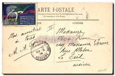 CPA Marseille la Nacelle du Transbordeur Vignette Exposition internationale d'Electricite 1908
