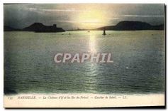 CPA Marseille le chateau d'If et les Iles Frioul Coucher de Soleil 
