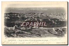 CPA Marseille vue sur le chateau d'If prise de Notre Dame de la Garde 