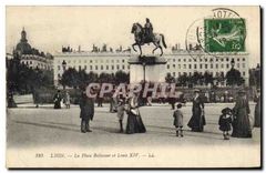 CPA Lyon la place Bellecour et Louis XIV 