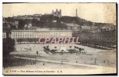CPA Lyon place Bellecour et Coteau de Fourviere 