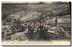 CPA Le Puy Vue prise de la Chapelle Saint Michel vers les Cevennes 