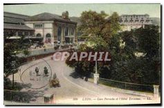 CPA Lyon Gare Perrache et l'Hotel Terminus 