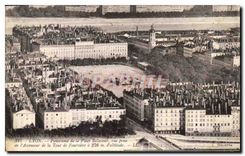CPA Lyon Panorama de la Place Bellecour vue prise de l'ascenseur de la Tour de Fourviere