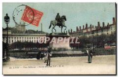 CPA Lyon Place Bellecour Statue de Louis XIV 