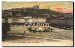 CPA Lyon Place Bellecour et Coteau de Fourviere 