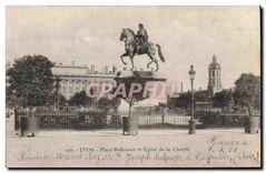 CPA Lyon Place Bellecour et Eglise de la Charite 