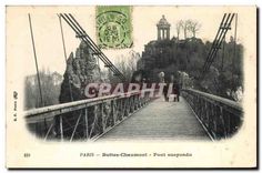 CPA Paris Buttes Chaumont Pont suspendu 