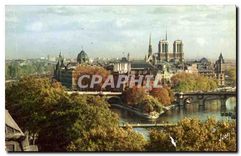 CPA Couleurs de Paris Panorama sur Notre Dame et la Cite 