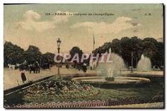 CPA Paris Le rond point des Champs Elysees 