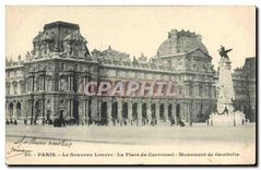 CPA Paris Le Nouveau Louvre La Place du Carrousel Monument de Gambetta 