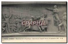 CPA Paris Monument de la Republique Bas relief de Leopard Morice 