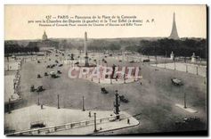 CPA Paris Panorama de la Place de la Concorde pris vers la Chambre des Deputes a gauche et la Tour E