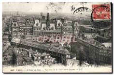 CPA Paris L'Hotel de Ville Vue prise de la Tour Saint Jacques 