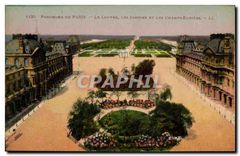 CPA Panorama de Paris Le Louvre Les Jardins et les Champs Elysees 