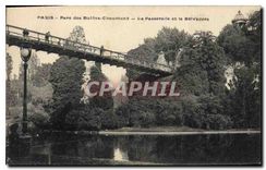 CPA Paris Parc des Buttes Cheumont La Passerelle et le Belvedere 