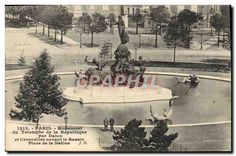 CPA Paris Monument du Triomphe de la Republique par Dalou et Crocodiles ornant le Bassin Place de la