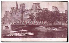 CPA Paris Le Pont d'Arcole & L'Hotel de Ville 